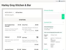 Tablet Screenshot of harleygraykitchenandbar.com